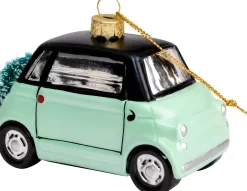 Yup in de Boom kerst ornament stadsauto groen / zwart 5 x 10 x 7 cm