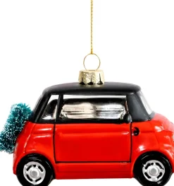 Yup in de Boom kerst ornament stadsauto oranje / zwart 5 x 10 x 7 cm