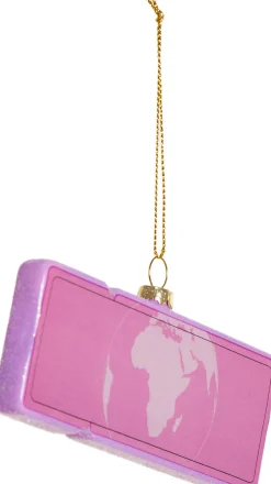 Yup in de Boom kerst ornament vliegticket ibiza roze 12 x 4,5 x 1,2 cm