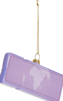 Yup in de Boom kerst ornament vliegticket bali paars 12 x 4,5 x 1,2 cm