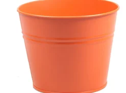 Zinc Collection bloempot Sanvi oranje D 23 H 18 cm
