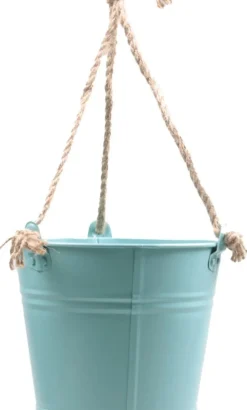 Zinc Collection hangpot Sanvi blauw D 23 H 18 cm