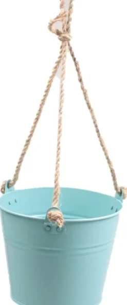 Zinc Collection hangpot Sanvi lichtblauw 23 x 23 x 18 cm